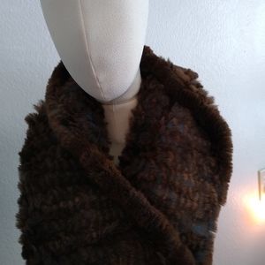 Theory rabbit fur tube scarf